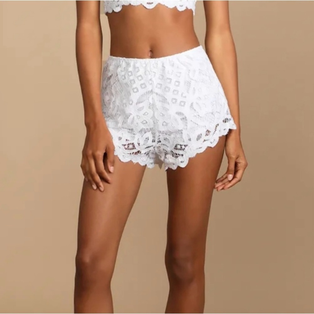 White lace Free people shorts!